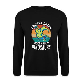 Dinosaurier Geschenk Dino Liebhaber Geschenk - Unisex Pullover - Schwarz - Vorne - Alina (178cm) & Michal (187cm)