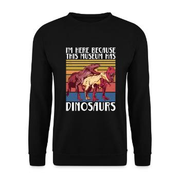 Dinosaurier Geschenk Dino Liebhaber Geschenk - Unisex Pullover - Schwarz - Vorne - Alina (178cm) & Michal (187cm)