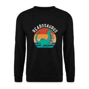 Dinosaurier Geschenk Dino Liebhaber Geschenk - Unisex Pullover - Schwarz - Vorne - Alina (178cm) & Michal (187cm)