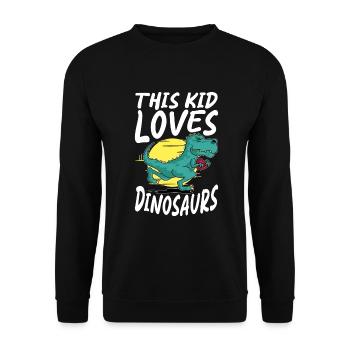 Dinosaurier Geschenk Dino Liebhaber Geschenk - Unisex Pullover - Schwarz - Vorne - Alina (178cm) & Michal (187cm)