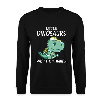 Dinosaurier Geschenk Dino Liebhaber Geschenk - Unisex Pullover - Schwarz - Vorne - Alina (178cm) & Michal (187cm)