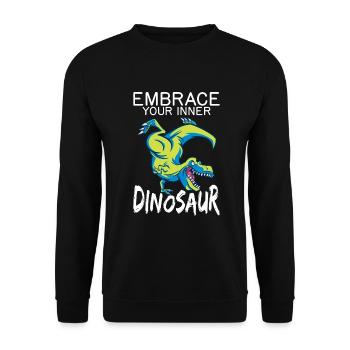 Dinosaurier Geschenk Dino Liebhaber Geschenk - Unisex Pullover - Schwarz - Vorne - Alina (178cm) & Michal (187cm)