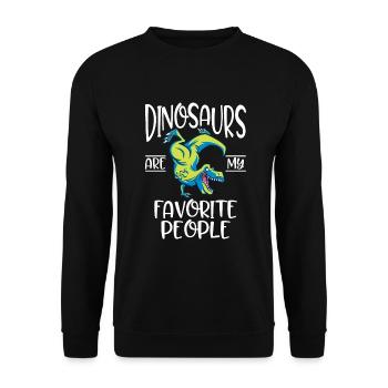 Dinosaurier Geschenk Dino Liebhaber Geschenk - Unisex Pullover - Schwarz - Vorne - Alina (178cm) & Michal (187cm)