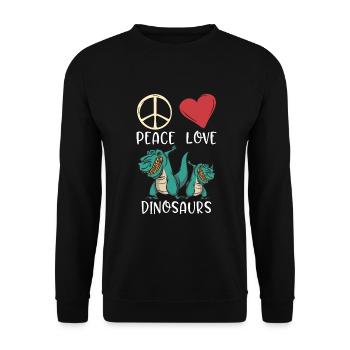 Dinosaurier Geschenk Dino Liebhaber Geschenk - Unisex Pullover - Schwarz - Vorne - Alina (178cm) & Michal (187cm)