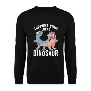 Dinosaurier Geschenk Dino Liebhaber Geschenk - Unisex Pullover - Schwarz - Vorne - Alina (178cm) & Michal (187cm)