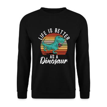 Cadeau de dinosaure Dino Lover Cadeau - Sweat-shirt Unisexe - noir - Devant - Alina (178cm) & Michal (187cm)