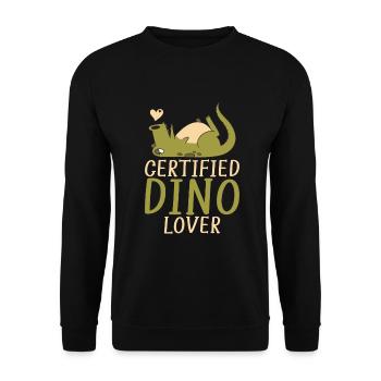Dinosaurier Geschenk Dino Liebhaber Geschenk - Unisex Pullover - Schwarz - Vorne - Alina (178cm) & Michal (187cm)