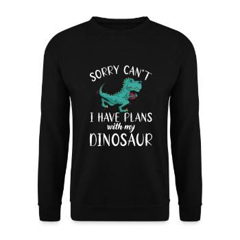 Dinosaurier Geschenk Dino Liebhaber Geschenk - Unisex Pullover - Schwarz - Vorne - Alina (178cm) & Michal (187cm)