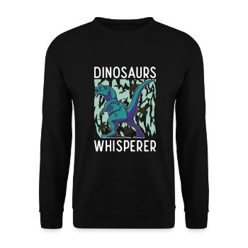Dinosaurier Geschenk Dino Liebhaber Geschenk - Unisex Pullover - Schwarz - Vorne - Alina (178cm) & Michal (187cm)