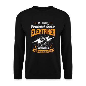 Elektriker Elektroniker elektroinstallation - Unisex Pullover - Schwarz - Vorne - Alina (178cm) & Michal (187cm)