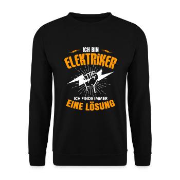 elektroinstallateur elektromeister elektriker - Unisex Pullover - Schwarz - Vorne - Alina (178cm) & Michal (187cm)