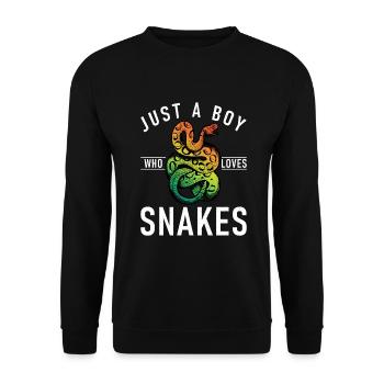 Snake Gift Snake Lover - Unisex Sweatshirt - black - Front - Alina (178cm) & Michal (187cm)