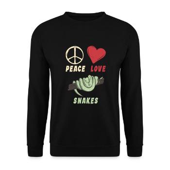 Snake Gift Snake Lover - Unisex Sweatshirt - black - Front - Alina (178cm) & Michal (187cm)