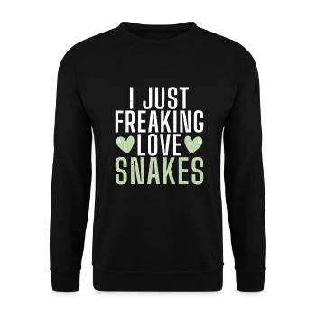 Snake Gift Snake Lover - Unisex Sweatshirt - black - Front - Alina (178cm) & Michal (187cm)