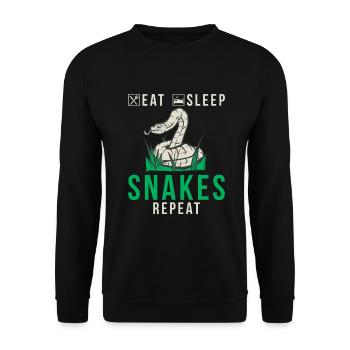 Snake Gift Snake Lover - Unisex Sweatshirt - black - Front - Alina (178cm) & Michal (187cm)