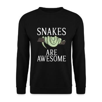 Snake Gift Snake Lover - Unisex Sweatshirt - black - Front - Alina (178cm) & Michal (187cm)