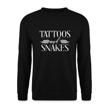 Snake Gift Snake Lover - Unisex Sweatshirt - black - Front - Alina (178cm) & Michal (187cm)