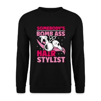 coiffeur - Sweat-shirt Unisexe - noir - Devant - Alina (178cm) & Michal (187cm)