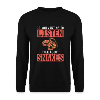 Snake Gift Snake Lover - Unisex Sweatshirt - black - Front - Alina (178cm) & Michal (187cm)