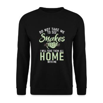 Snake Gift Snake Lover - Unisex Sweatshirt - black - Front - Alina (178cm) & Michal (187cm)