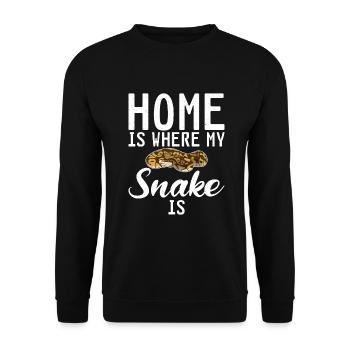 Schlange Geschenk Schlangenliebhaber - Unisex Pullover - Schwarz - Vorne - Alina (178cm) & Michal (187cm)