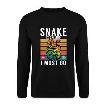 Snake Gift Snake Lover - Unisex Sweatshirt - black - Front - Alina (178cm) & Michal (187cm)