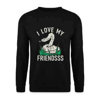 Schlange Geschenk Schlangenliebhaber - Unisex Pullover - Schwarz - Vorne - Alina (178cm) & Michal (187cm)