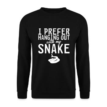 Snake Gift Snake Lover - Unisex Sweatshirt - black - Front - Alina (178cm) & Michal (187cm)