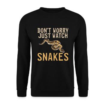 Snake Gift Snake Lover - Unisex Sweatshirt - black - Front - Alina (178cm) & Michal (187cm)
