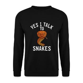 Snake Gift Snake Lover - Unisex Sweatshirt - black - Front - Alina (178cm) & Michal (187cm)