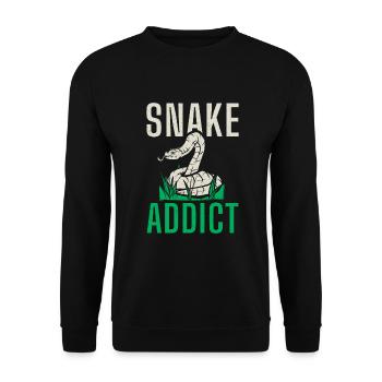 Snake Gift Snake Lover - Unisex Sweatshirt - black - Front - Alina (178cm) & Michal (187cm)
