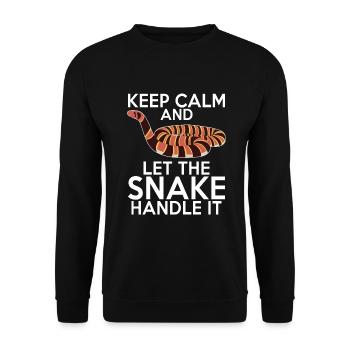Snake Gift Snake Lover - Unisex Sweatshirt - black - Front - Alina (178cm) & Michal (187cm)
