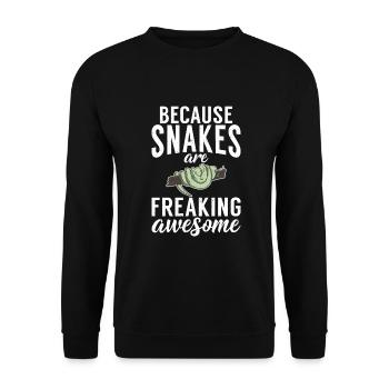 Snake Gift Snake Lover - Unisex Sweatshirt - black - Front - Alina (178cm) & Michal (187cm)