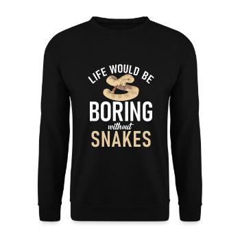 Snake Gift Snake Lover - Unisex Sweatshirt - black - Front - Alina (178cm) & Michal (187cm)
