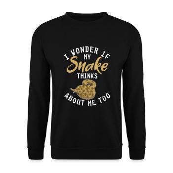Snake Gift Snake Lover - Unisex Sweatshirt - black - Front - Alina (178cm) & Michal (187cm)