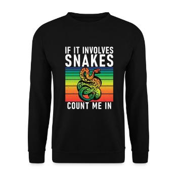 Snake Gift Snake Lover - Unisex Sweatshirt - black - Front - Alina (178cm) & Michal (187cm)