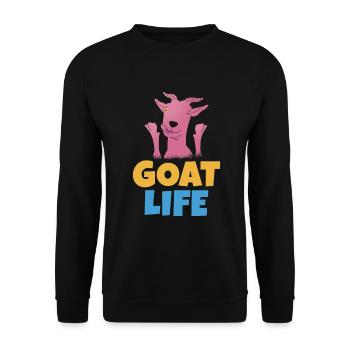 Ziegengeschenk Ziegenliebhaber Geschenk - Unisex Pullover - Schwarz - Vorne - Alina (178cm) & Michal (187cm)