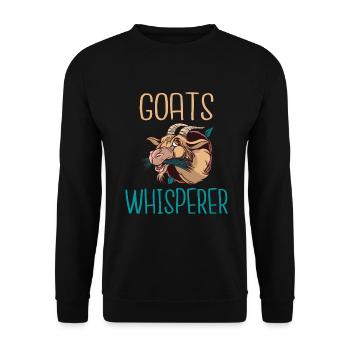Ziegengeschenk Ziegenliebhaber Geschenk - Unisex Pullover - Schwarz - Vorne - Alina (178cm) & Michal (187cm)