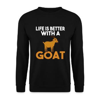 Goat Gift Goat Lover Gift - Unisex Sweatshirt - black - Front - Alina (178cm) & Michal (187cm)