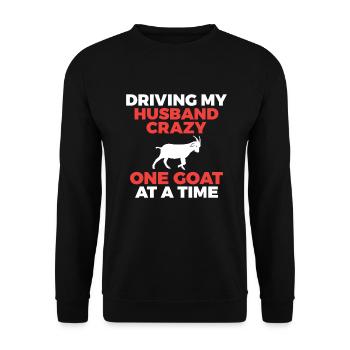 Goat Gift Goat Lover Gift - Unisex Sweatshirt - black - Front - Alina (178cm) & Michal (187cm)