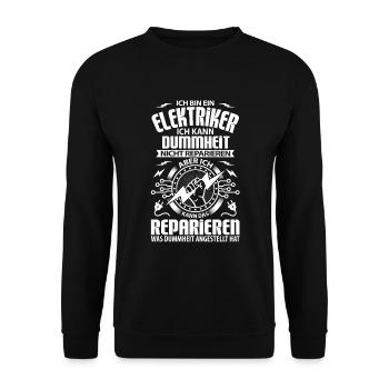 Elektriker elektroinstallateur elektriker lustig - Unisex Pullover - Schwarz - Vorne - Alina (178cm) & Michal (187cm)