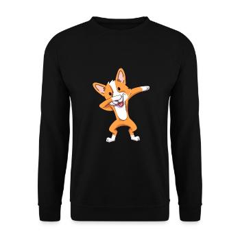 Corgi gallois - Sweat-shirt Unisexe - noir - Devant - Alina (178cm) & Michal (187cm)