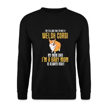 Corgi gallois - Sweat-shirt Unisexe - noir - Devant - Alina (178cm) & Michal (187cm)