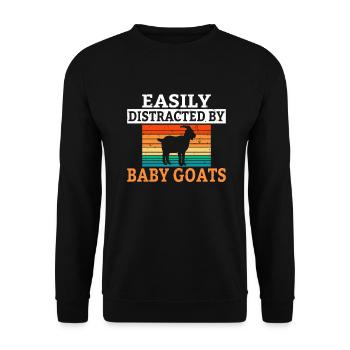 Ziegengeschenk Ziegenliebhaber Geschenk - Unisex Pullover - Schwarz - Vorne - Alina (178cm) & Michal (187cm)