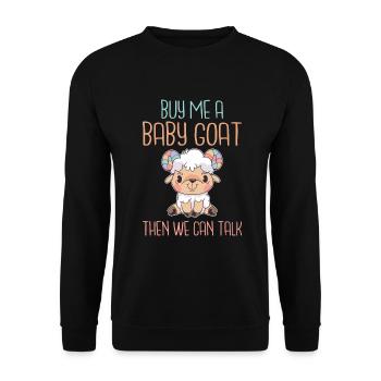 Cadeau Chèvre Cadeau Amoureux Chèvre - Sweat-shirt Unisexe - noir - Devant - Alina (178cm) & Michal (187cm)