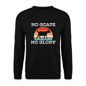 Ziegengeschenk Ziegenliebhaber Geschenk - Unisex Pullover - Schwarz - Vorne - Alina (178cm) & Michal (187cm)