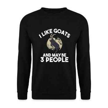 Goat Gift Goat Lover Gift - Unisex Sweatshirt - black - Front - Alina (178cm) & Michal (187cm)