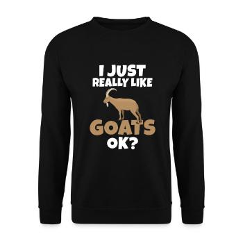Ziegengeschenk Ziegenliebhaber Geschenk - Unisex Pullover - Schwarz - Vorne - Alina (178cm) & Michal (187cm)