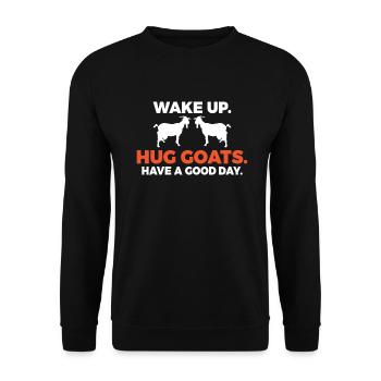 Goat Gift Goat Lover Gift - Unisex Sweatshirt - black - Front - Alina (178cm) & Michal (187cm)