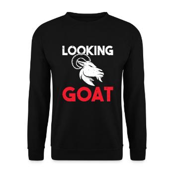 Ziegengeschenk Ziegenliebhaber Geschenk - Unisex Pullover - Schwarz - Vorne - Alina (178cm) & Michal (187cm)